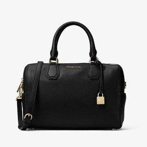Michael Kors Mercer Medium Leather Duffle Bag Black